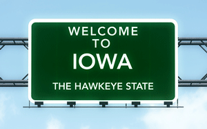 Iowa Hawkeye road sign