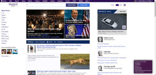 Yahoo! with ad blocking